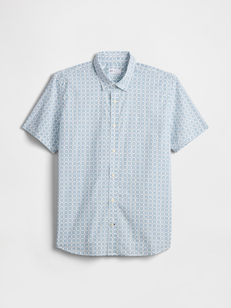 Мужская рубашка с короткими рукавами GAP с принтом 1159854894 (Белый/Голубой L)