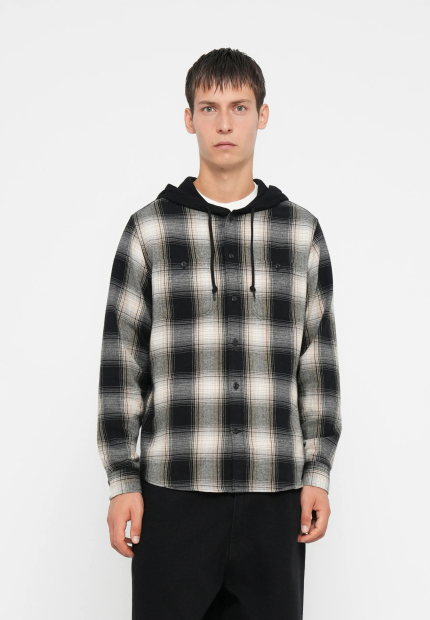 Фланелевая рубашка GAP с капюшоном 1159855264 (Черный/Белый M)