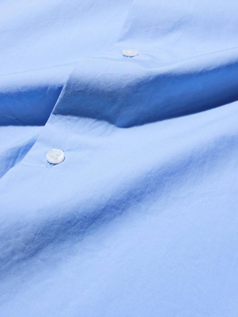 Рубашка оверсайз UNIQLO из плотной ткани 1159855690 (Голубой L)