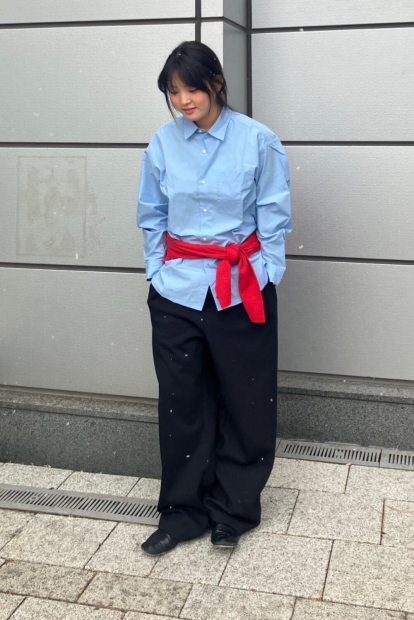 Рубашка оверсайз UNIQLO из плотной ткани 1159855690 (Голубой L)