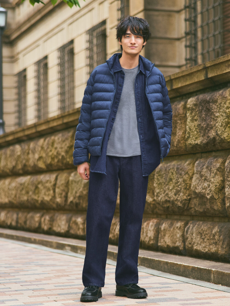 Джинсовая рубашка на пуговицах UNIQLO 1159855874 (Синий M)