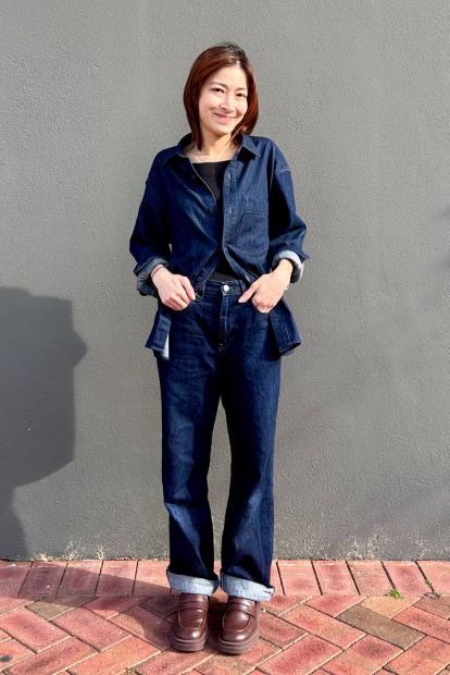 Джинсовая рубашка на пуговицах UNIQLO 1159855874 (Синий M)