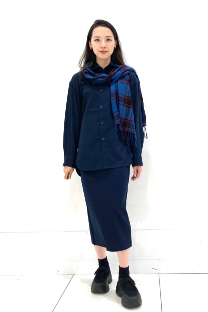 Рубашка оверсайз из твила UNIQLO 1159855992 (Синий M)