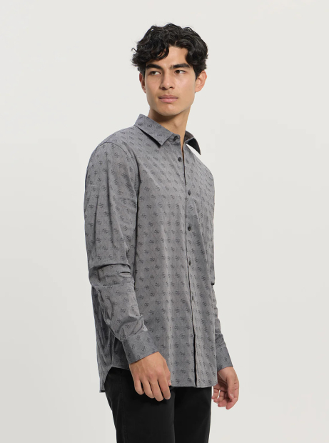 Сорочка з принтом Guess на гудзиках 1159856938 (Сірий M)