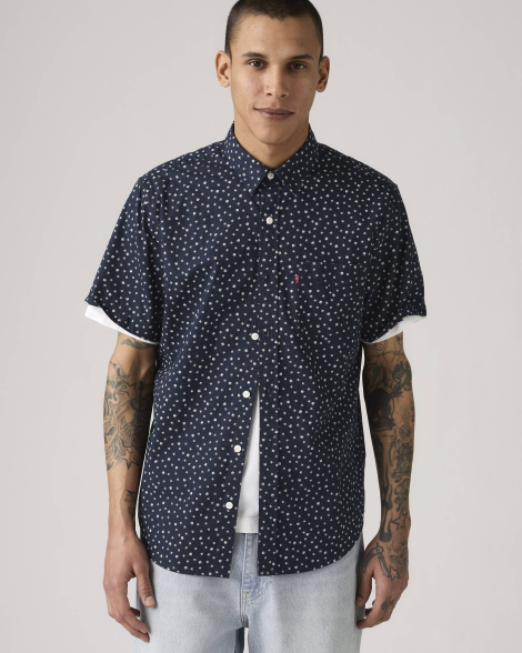 Рубашка с коротким рукавом Levi's с принтом 1159857169 (Синий L)
