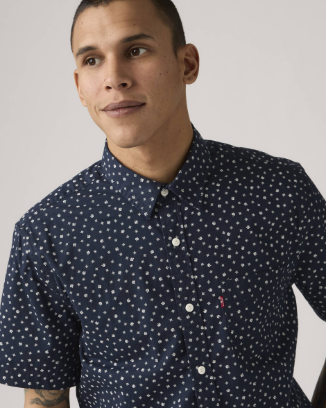 Рубашка с коротким рукавом Levi's с принтом 1159857169 (Синий L)