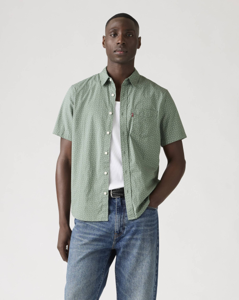 Рубашка с коротким рукавом Levi's с принтом 1159857171 (Зеленый M)