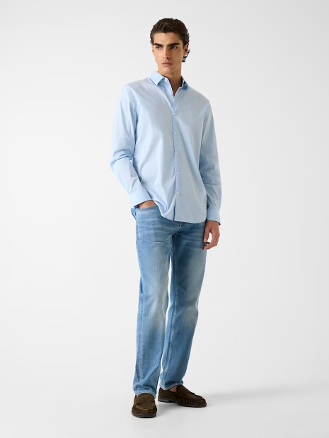 Мужская рубашка Guess 1159857663 (Голубой XXL)
