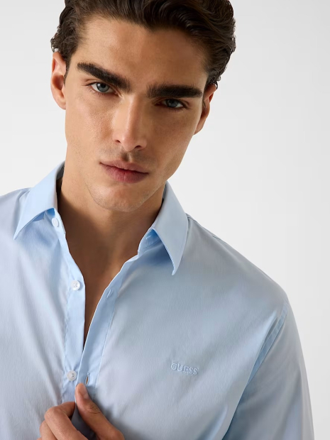 Мужская рубашка Guess 1159857663 (Голубой XXL)