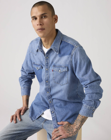 Джинсовая рубашка Levi's 1159858078 (Синий M)