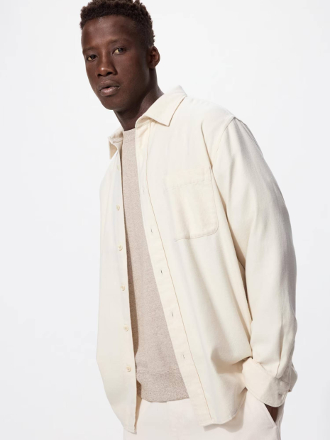 Фланелевая рубашка UNIQLO 1159858413 (Молочный 3XL)