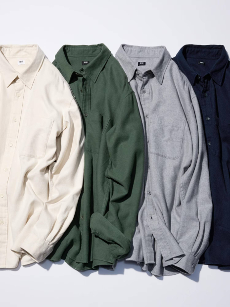 Фланелевая рубашка UNIQLO 1159858413 (Молочный 3XL)