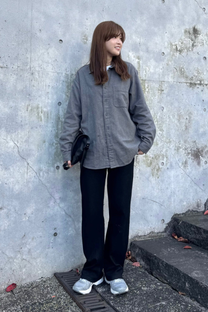 Фланелева сорочка UNIQLO 1159858946 (Сіра M)