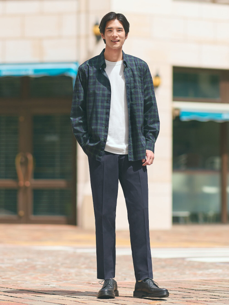 Сорочка у клітку UNIQLO 1159859004 (Зелений M)