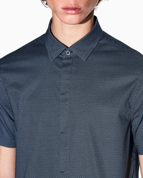 Мужская рубашка ARMANI EXCHANGE короткие рукава 1159859206 (Синий XXL)