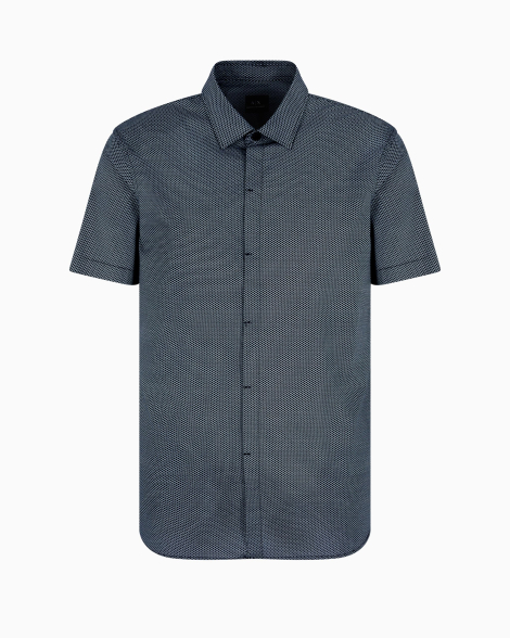 Мужская рубашка ARMANI EXCHANGE короткие рукава 1159859206 (Синий XXL)