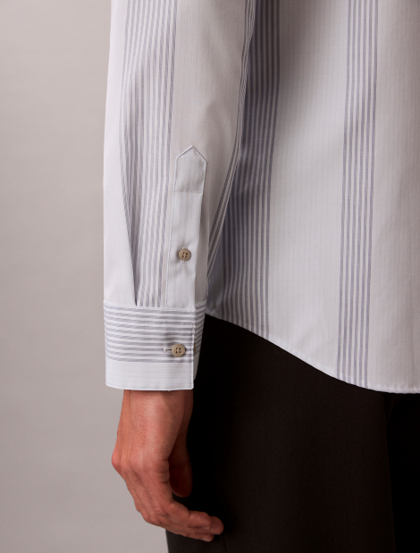 Чоловіча сорочка Slim Fit Calvin Klein у смужку 1159859289 (Блакитний XL)