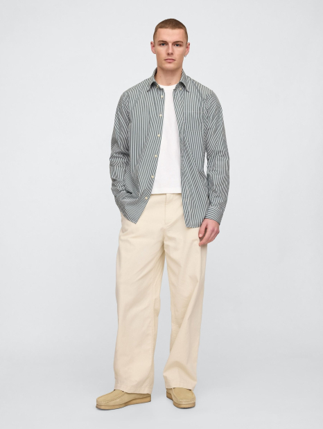 Мужская рубашка GAP 1159859570 (Белый/Зеленый L)