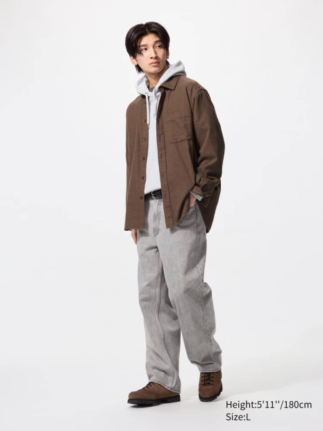 Фланелевая рубашка UNIQLO 1159859662 (Коричневый L)