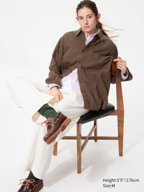 Фланелевая рубашка UNIQLO 1159859662 (Коричневый L)