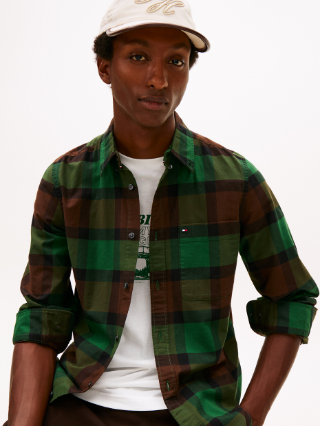 Чоловіча сорочка-оксфорд Tommy Hilfiger 1159859795 (Зелений/Коричневий L)