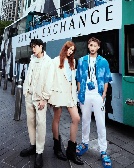 Чоловічі сорочки Armani Exchange з коротким рукавом 1159860019 (Блакитний M)