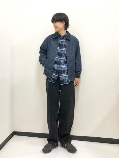 Фланелевая рубашка в клетку UNIQLO 1159860216 (Синий L)