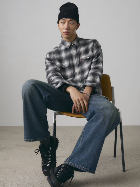 Чоловіча фланелева сорочка Levi's 1159860218 (Сірий XL)