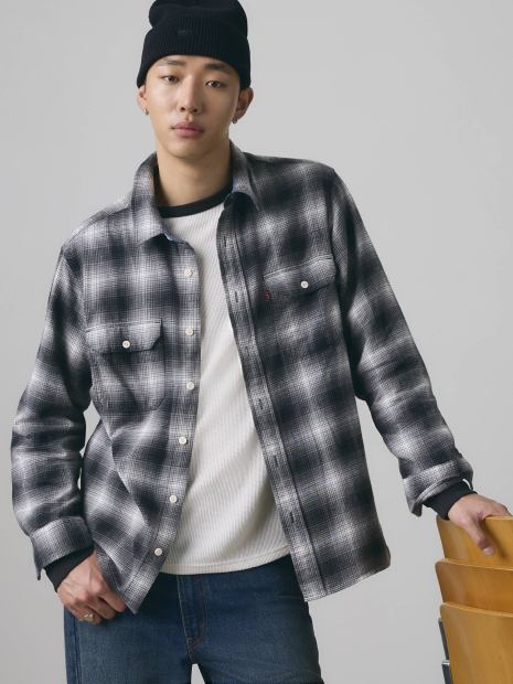 Чоловіча фланелева сорочка Levi's 1159860218 (Сірий XL)