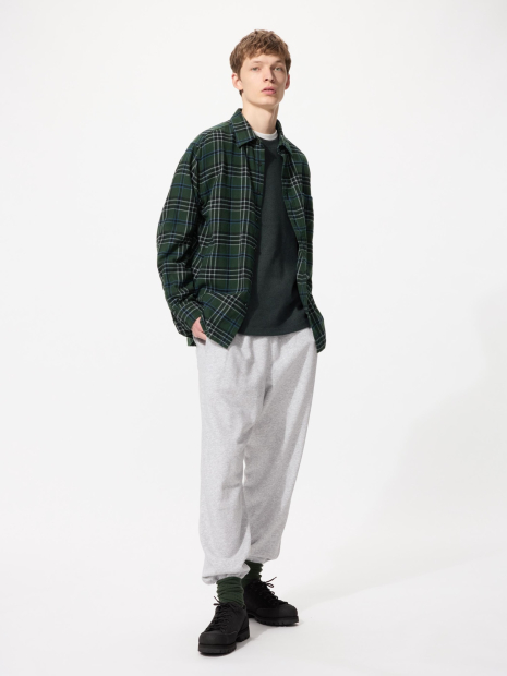 Фланелевая рубашка в клетку UNIQLO 1159860220 (Зеленый L)