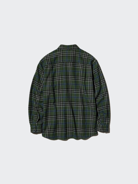 Фланелевая рубашка в клетку UNIQLO 1159860220 (Зеленый L)