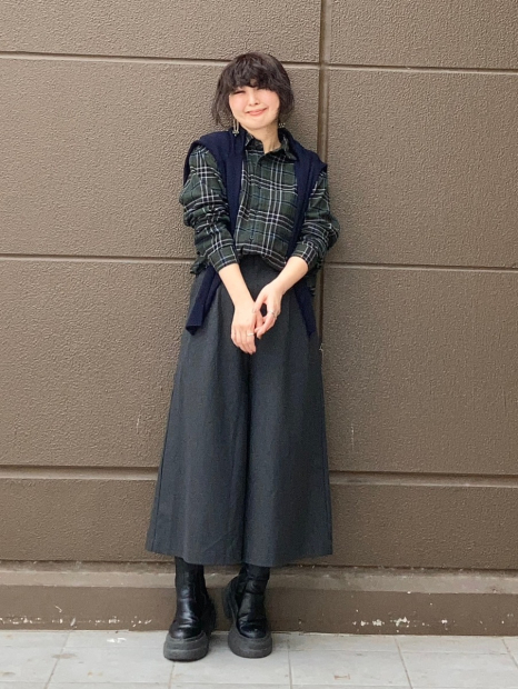 Фланелевая рубашка в клетку UNIQLO 1159860220 (Зеленый L)