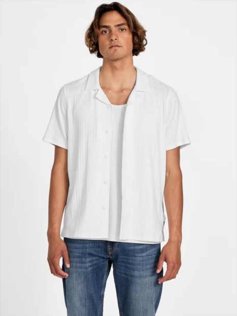 В'язана чоловіча сорочка Guess з коротким рукавом 1159860344 (Білий XXL)