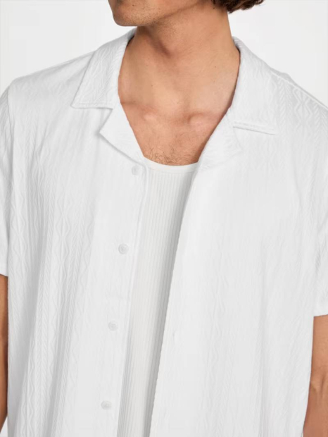 В'язана чоловіча сорочка Guess з коротким рукавом 1159860344 (Білий XXL)