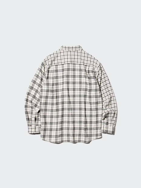 Фланелевая рубашка в клетку UNIQLO 1159860439 (Молочный M)