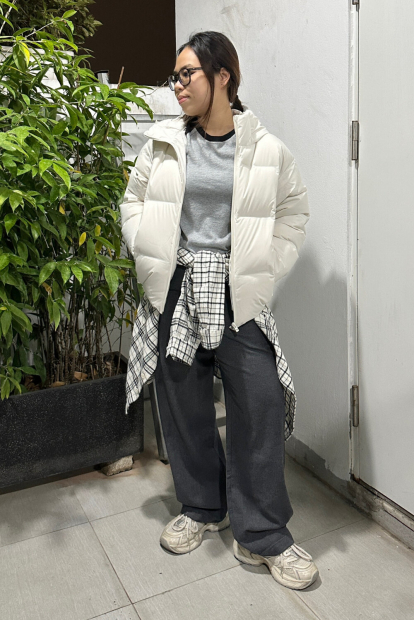 Фланелевая рубашка в клетку UNIQLO 1159860439 (Молочный M)