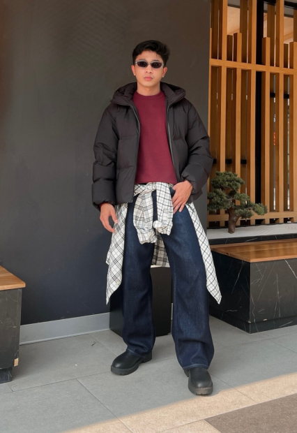 Фланелевая рубашка в клетку UNIQLO 1159860439 (Молочный M)