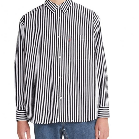 Чоловіча сорочка в смужку Levi's на гудзиках 1159860441 (Сірий XXL)