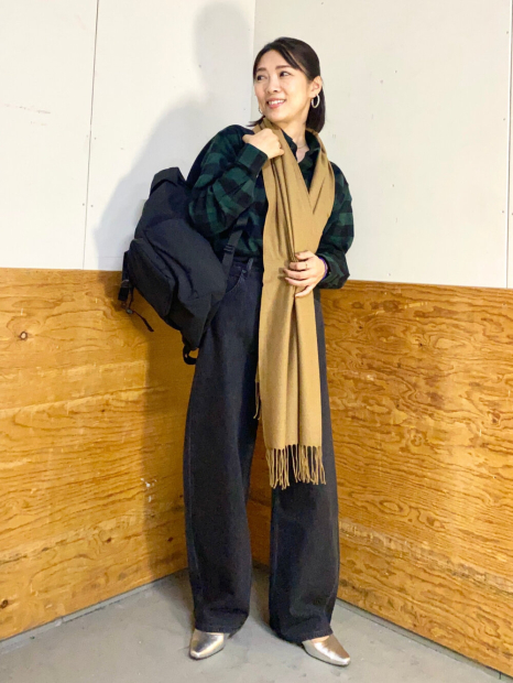 Фланелевая рубашка в клетку UNIQLO 1159860538 (Зеленый M)