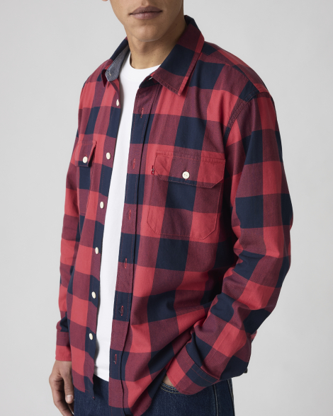 Мужская рубашка Levi's с в клетку 1159860688 (Красный M)