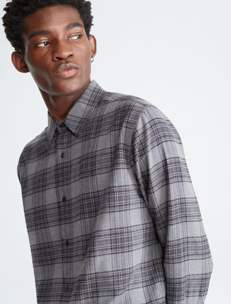 Чоловіча фланелева сорочка Calvin Klein 1159861747 (Сірий XXL)