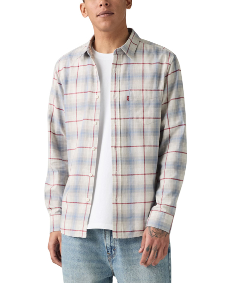 Мужская рубашка Levi's в клетку 1159863041 (Голубой XXL)