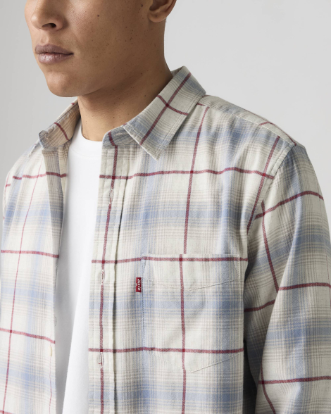 Мужская рубашка Levi's в клетку 1159863041 (Голубой XXL)