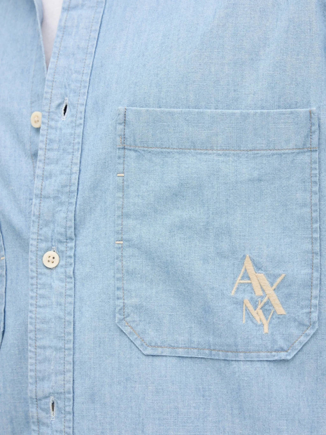 Мужская рубашка Armani Exchange 1159863581 (Голубой XL)