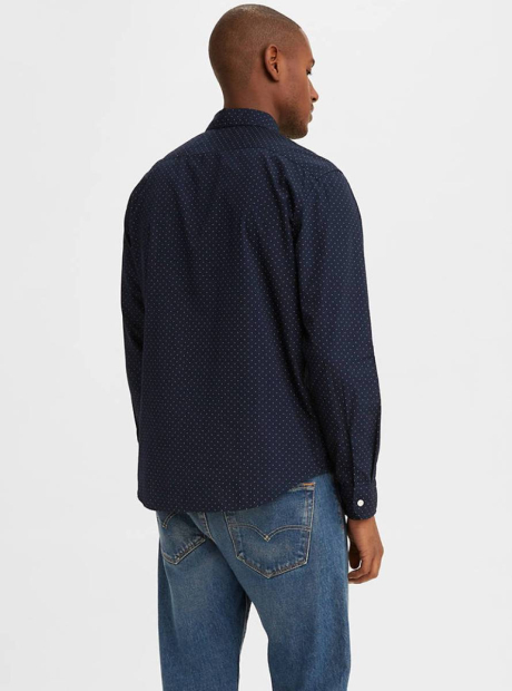 Мужская рубашка Levi's в мелкий горошек 1159864211 (Синий M)