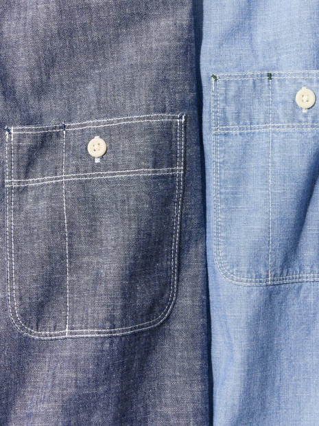 Легкая рубашка на пуговицах UNIQLO из ткани шамбре 1159906037 (Синий M)