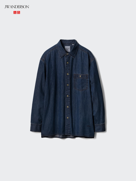 Джинсовая рубашка на пуговицах JW Anderson UNIQLO 1159962636 (Синий XL)