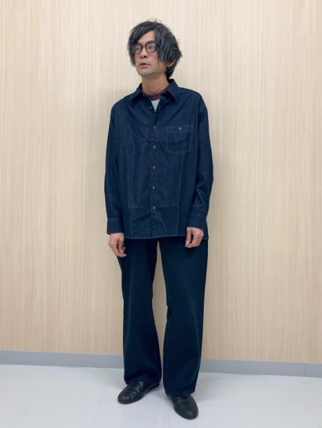 Джинсова сорочка на гудзиках JW Anderson UNIQLO 1159962636 (Синій XL)