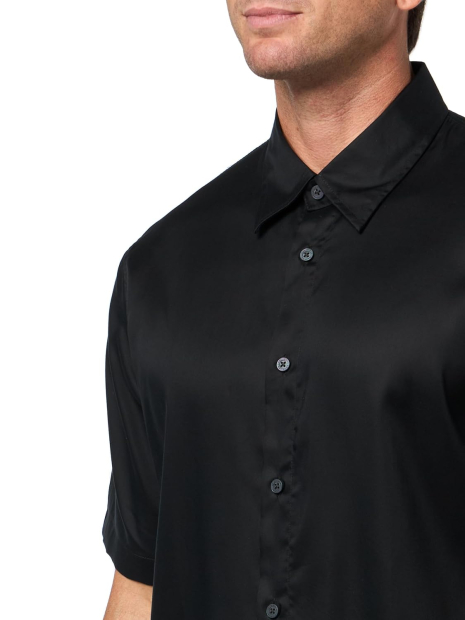 Мужская рубашка Armani Exchange с коротким рукавом 1159983343 (Черный M)