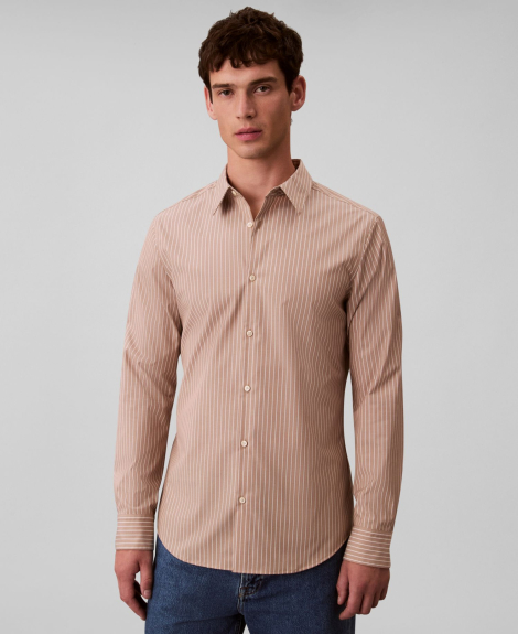 Мужская рубашка Slim Fit Calvin Klein 1160300873 (Бежевый XL)
